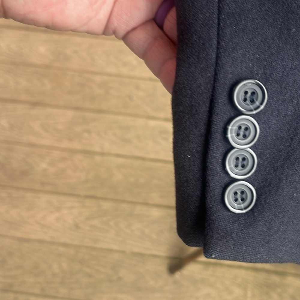 Vintage Oscar De La Renta menswear CASHMERE blend sports coat dark NAVY size 44R - Picture 5 of 9